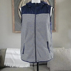 Tommy Hilfiger‎ Athlux Athletic Striped Zip Up Puffer Vest Womens Size Small